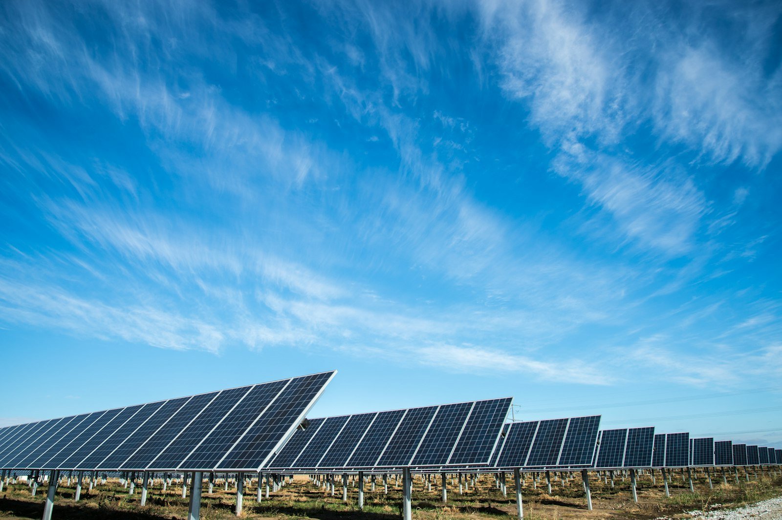 Solar panels in the field